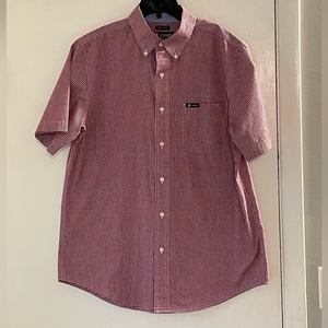 CHAPS mens size Medium‎ red and white plaid button down